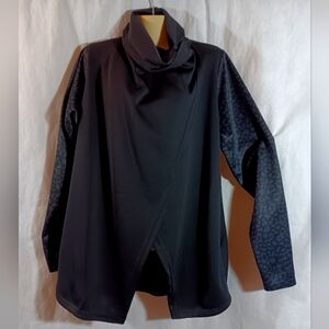 Pebble Beach Womens XL Dry-Luxe Performance Black Crossover Cowl Tunic Jacket